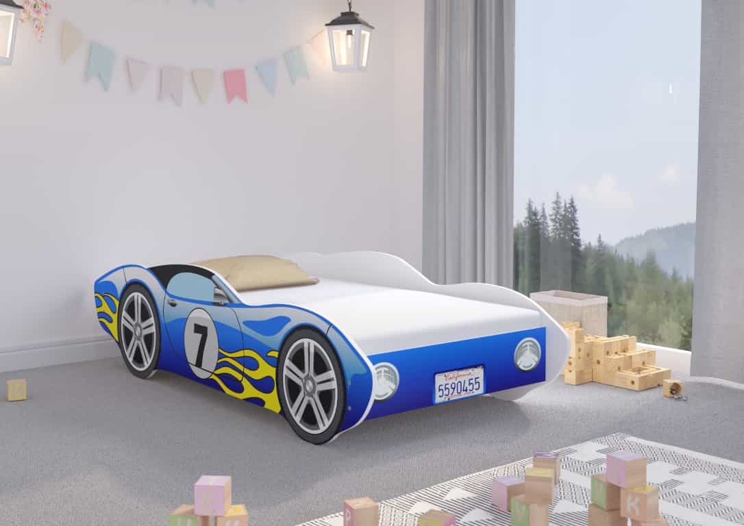 Detská posteľ Autko CORVETTA 160x80 MODRÁ