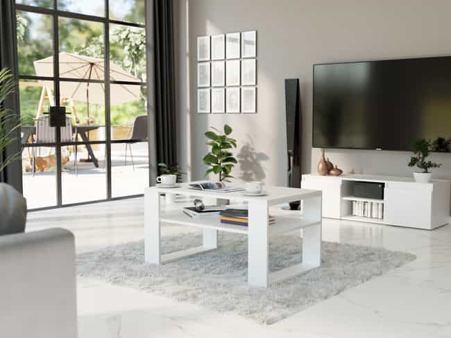Biely moderný konferenčný stolík 58 x 90 x 53 cm - modern A5