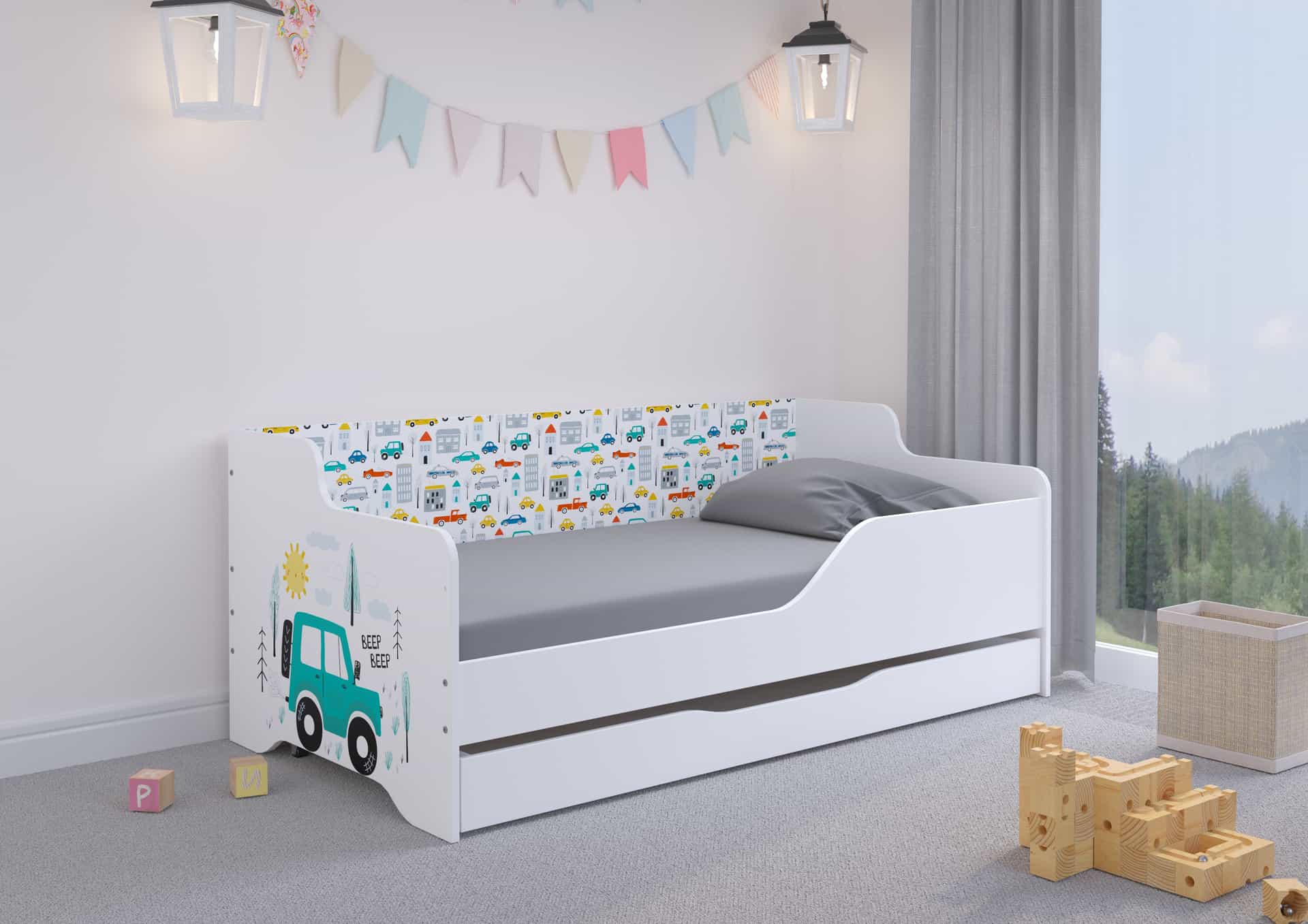 Detská posteľ LILU 160x80 AUTÁ -komplet