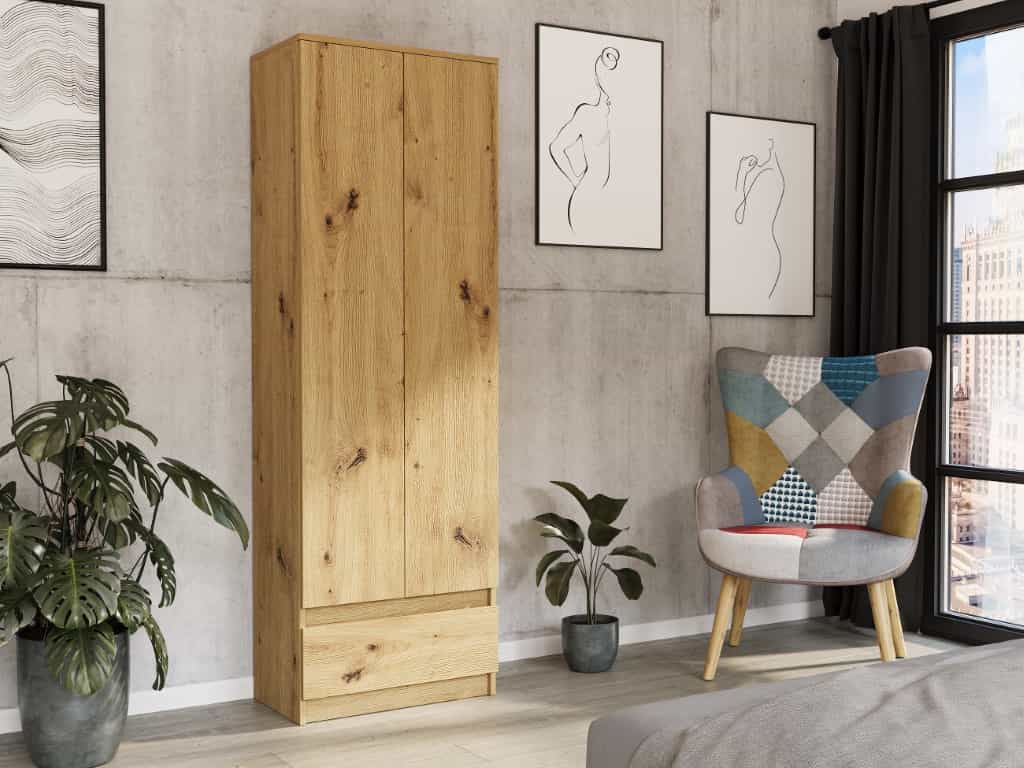 Uzavretý regál s policami a zásuvkami Artisan rozmerov 180 x 60 x 35 Modern B4