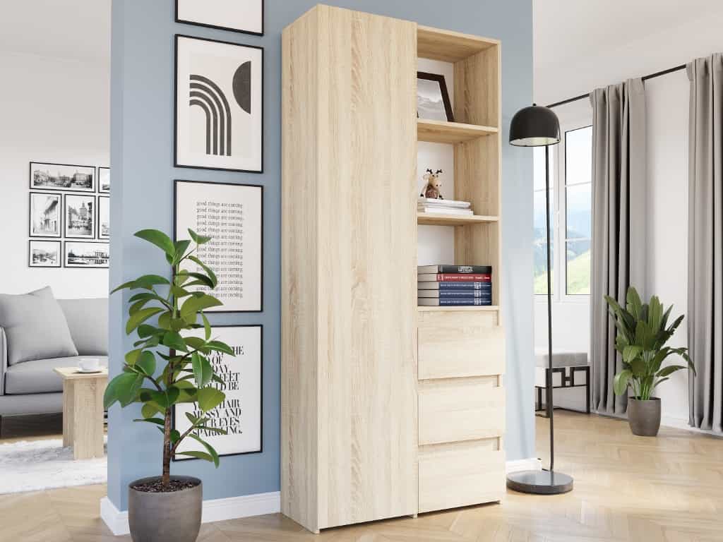 Uzavretý regál so zásuvkami Sonoma 30 x 180 cm Modern B80 S3
