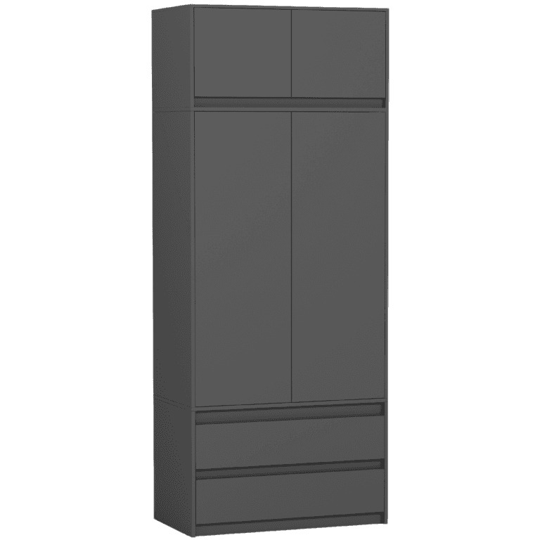Skriňa s nadstavcom do predsiene antracit 90 x 234 cm - NOVÁ