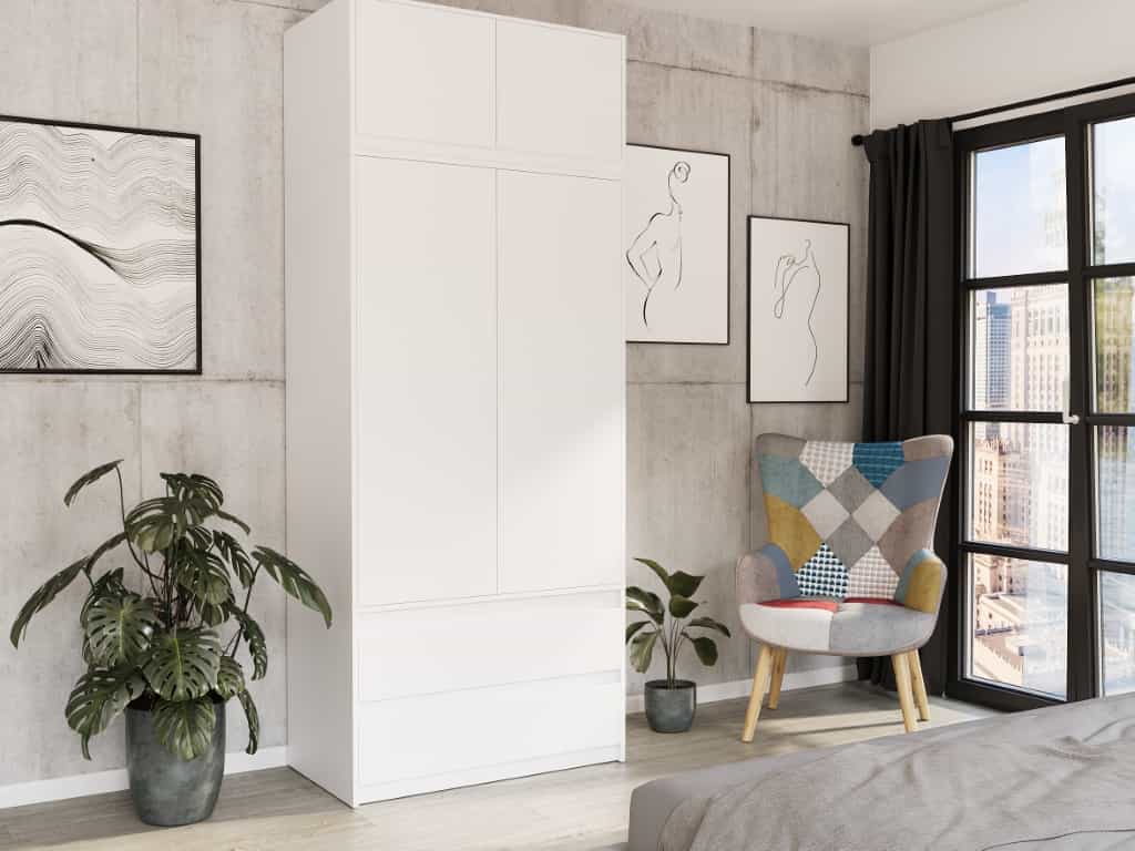Skriňa s nadstavcom do predsiene biela 90 x 234 cm - NOVÁ