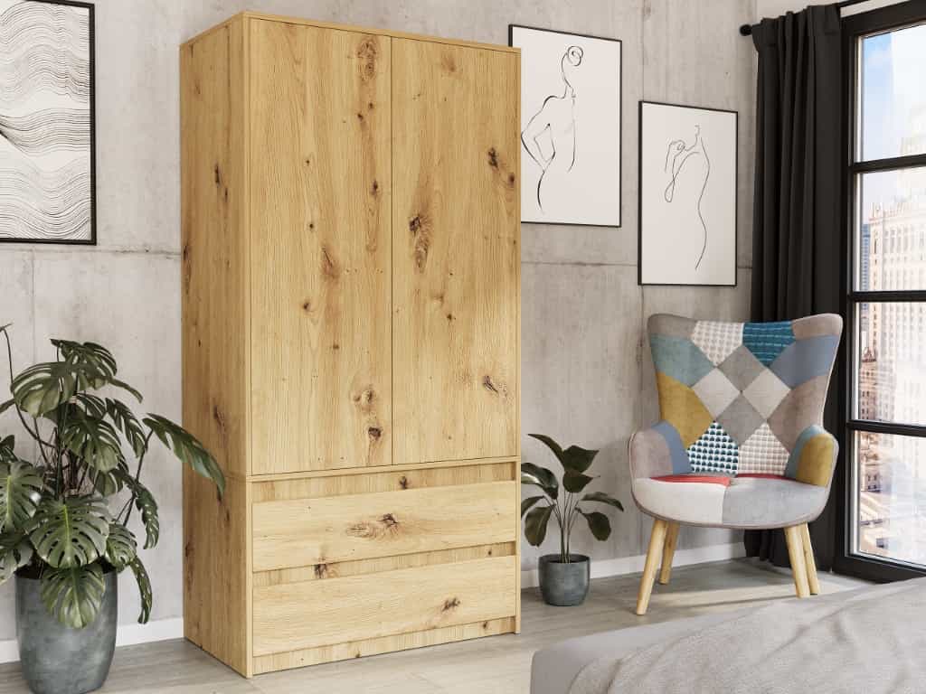 Skriňa s policami a zásuvkami Artisan 90 x 180 cm - Nová