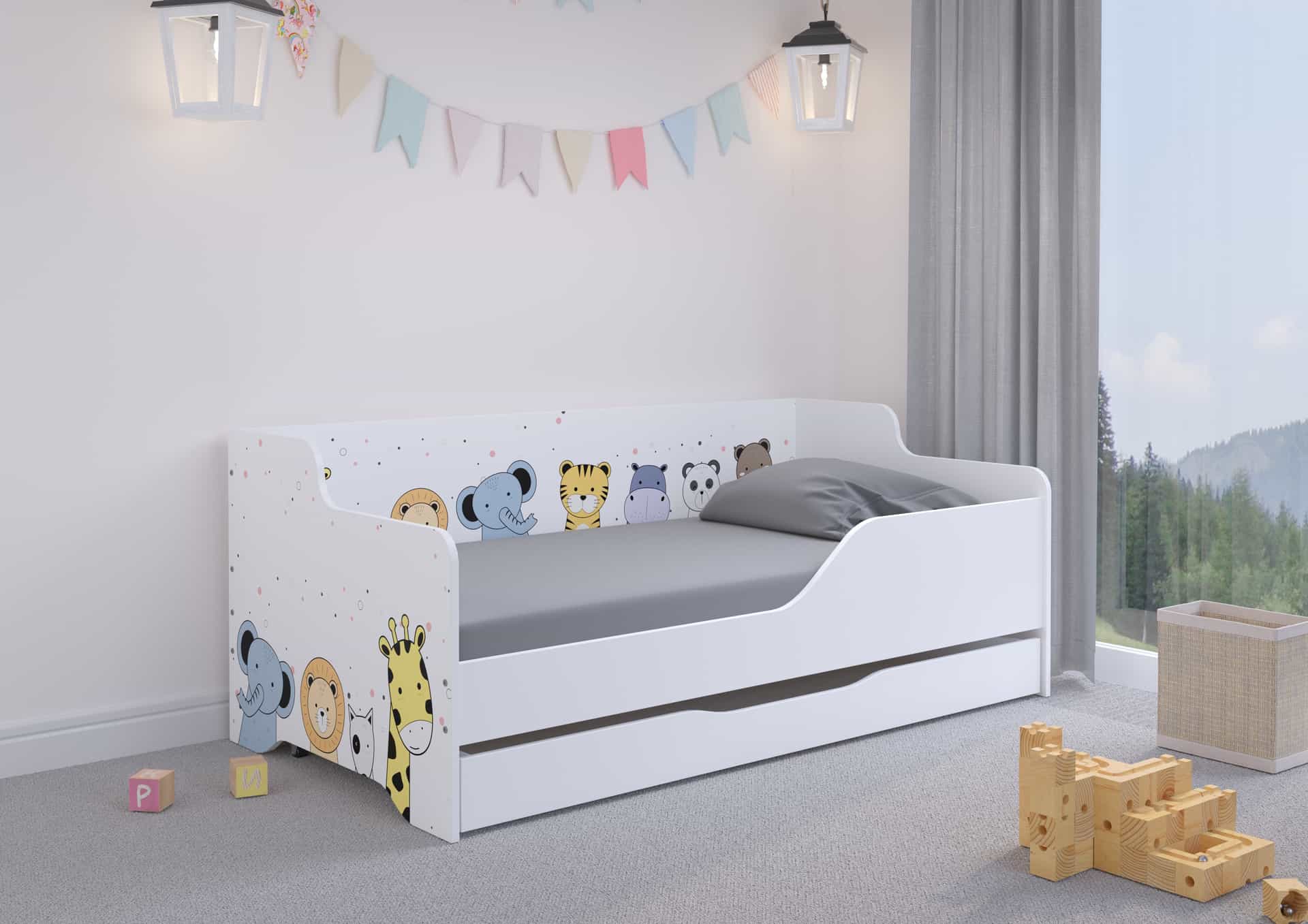 Detská posteľ LILU 160x80 MINI ZOO-komplet