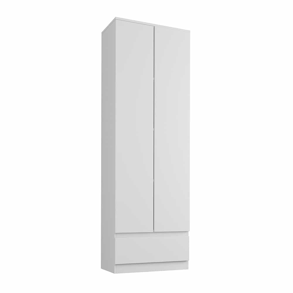Regál so zásuvkami a policami, biela farba, rozmery 60 x 35 cm, moderný štýl