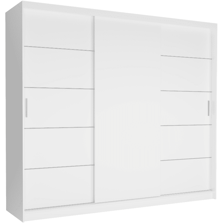 Biela trojdverová posuvná skriňa 250 x 218 x 60 cm - Norvio III