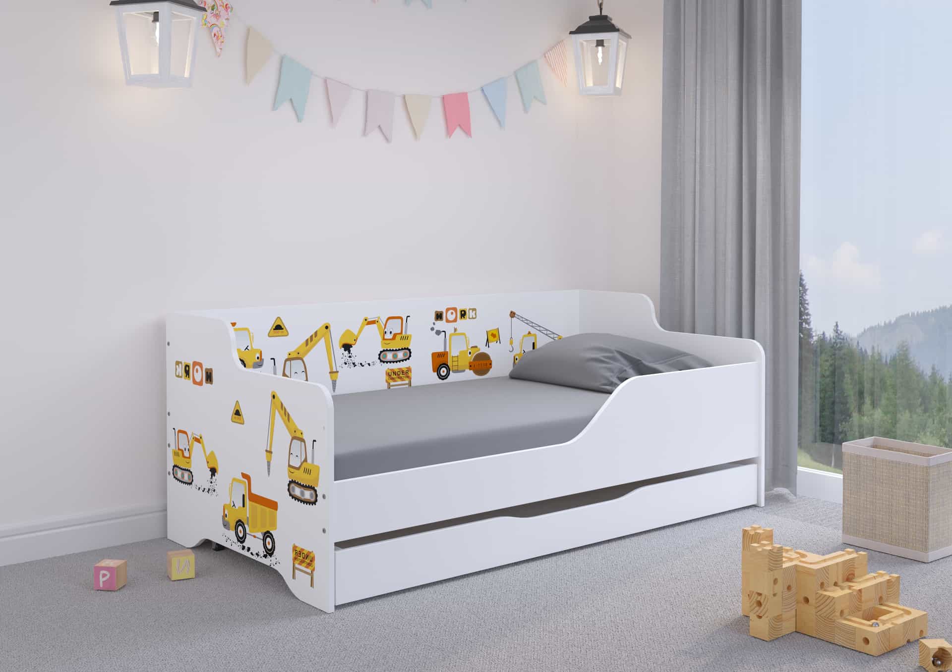Detská posteľ LILU 160x80 STAVEBNÝ PLOCH-komplet