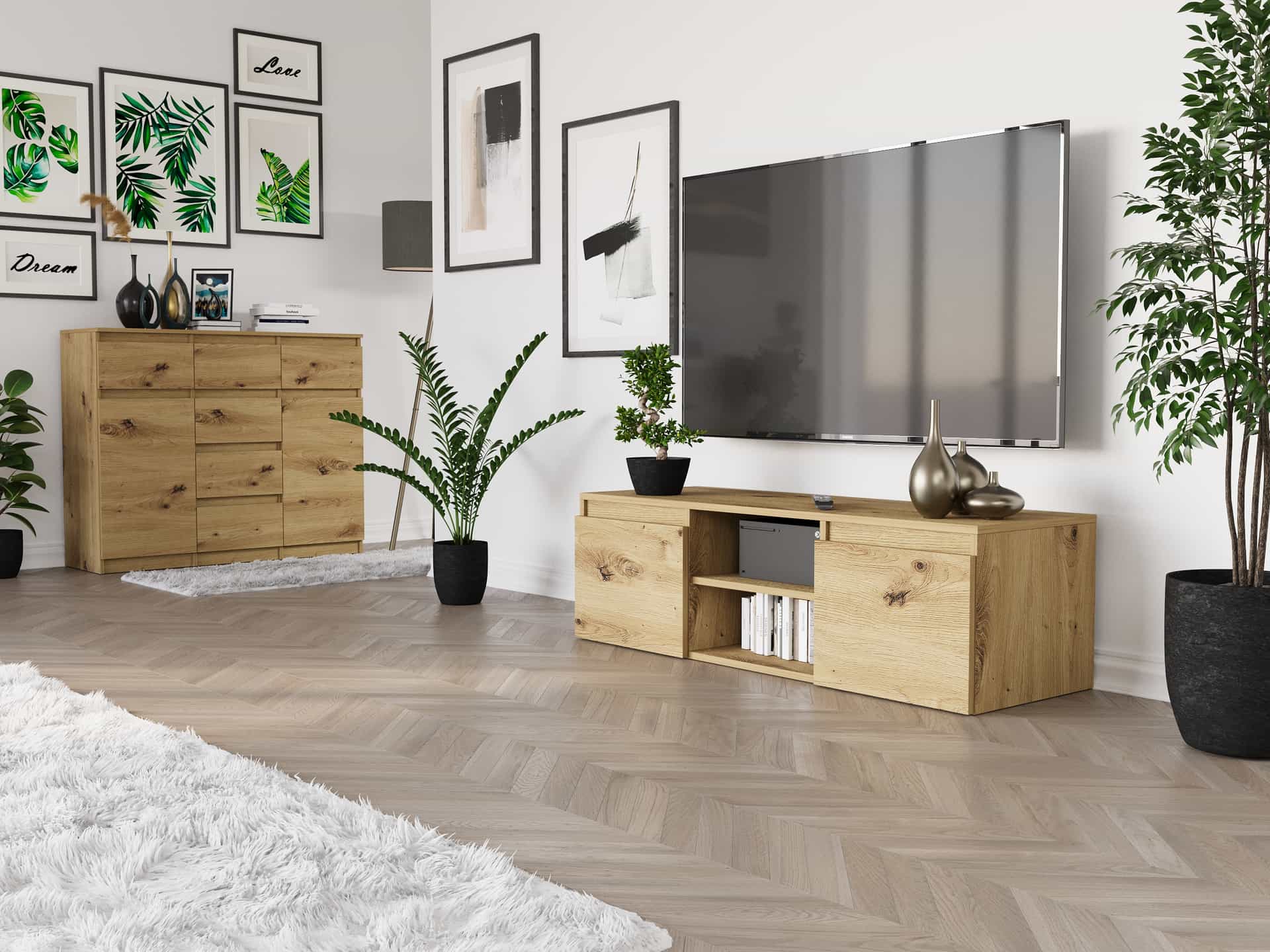 Stojaca RTV skrinka Tania Artisan 40 x 120 cm