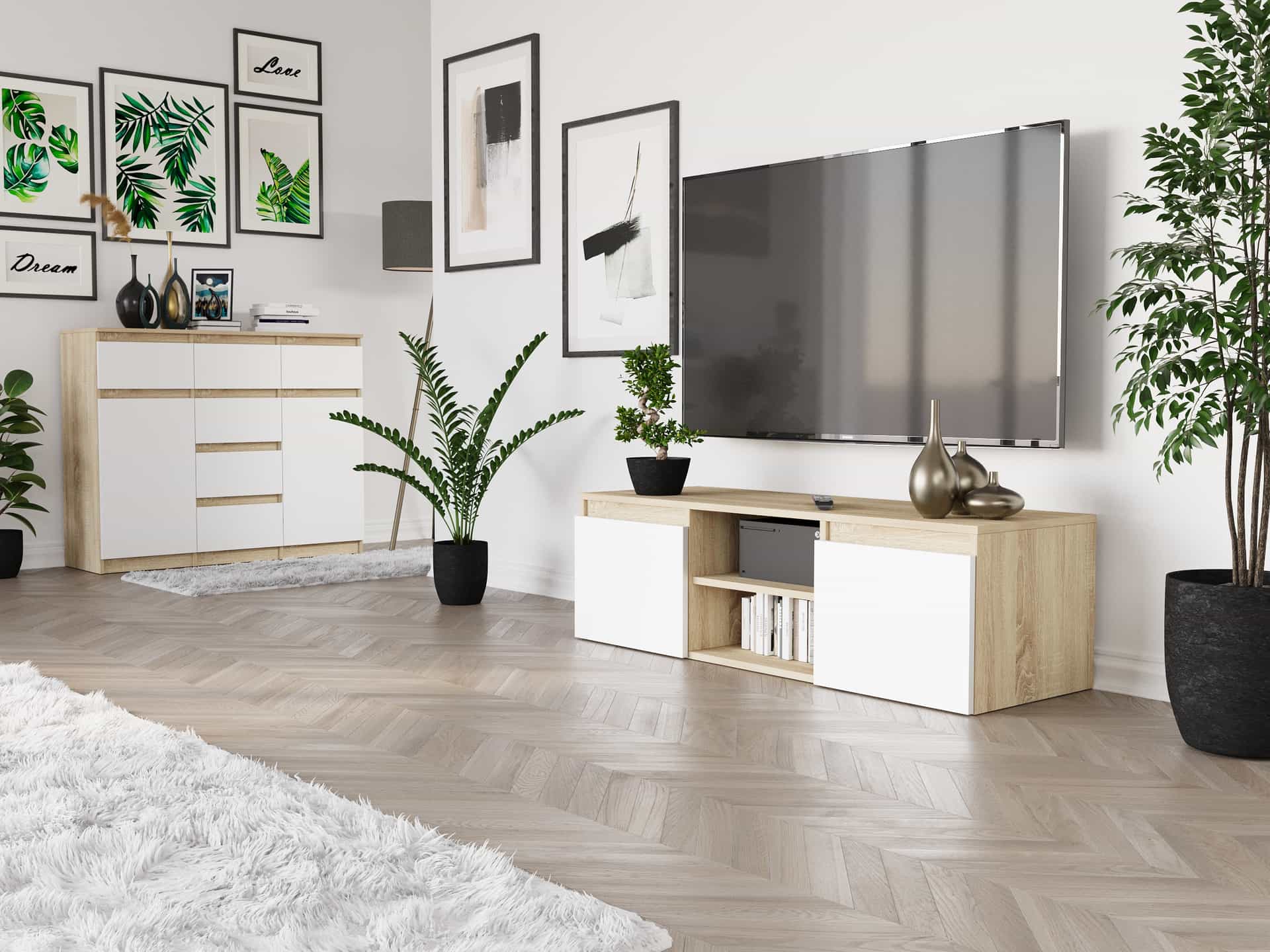 TV skrinka Tania Sonoma Mix 120 x 40 x 36 cm - Modern RTV