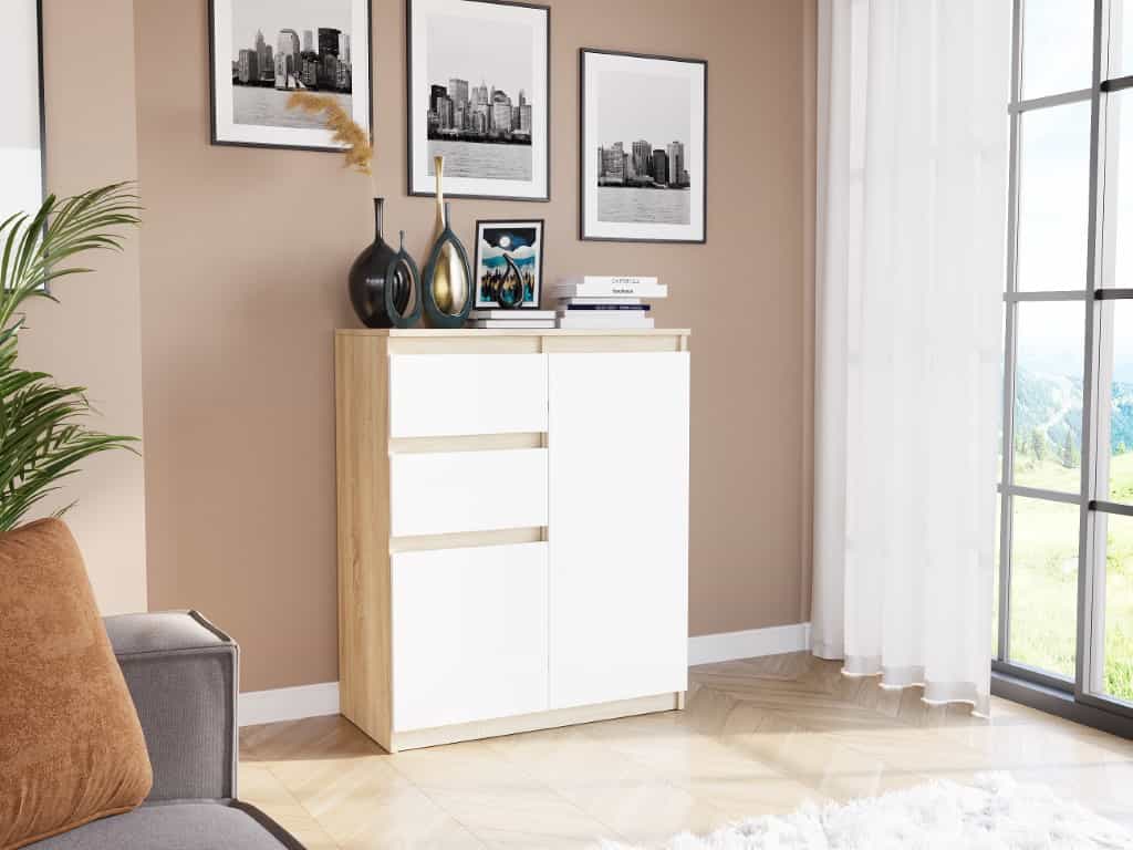 Komoda so skriňami a zásuvkami Sonoma Mix 80 x 40 x 98 cm Modern S2