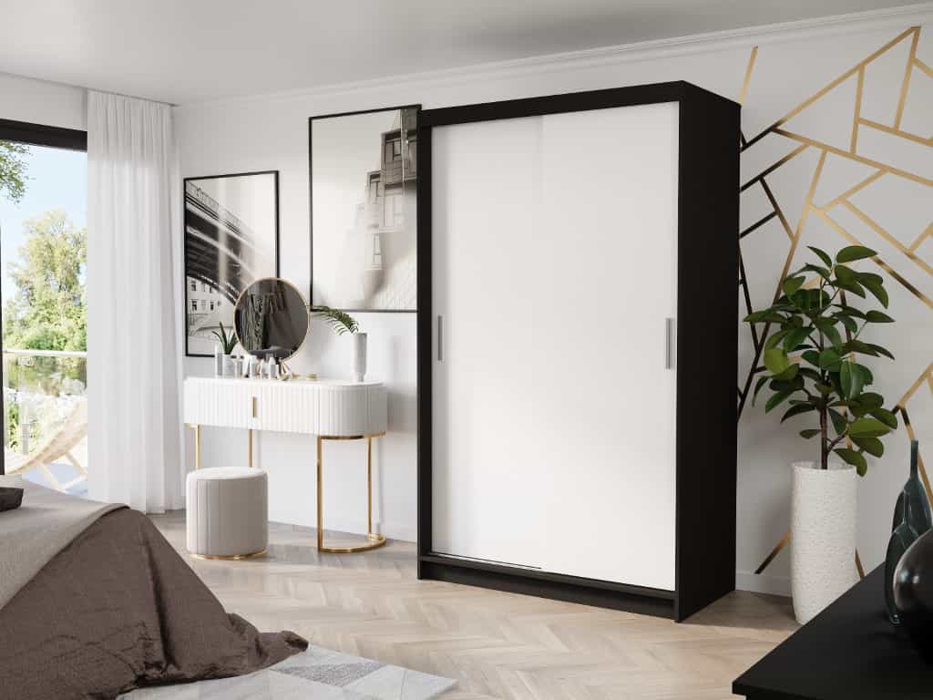 Posuvná skriňa Vega III 120 cm čierna 2-dverová biela