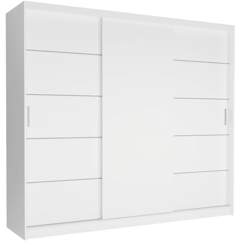 Biela trojdverová posuvná skriňa 250 x 218 x 60 cm - Norvio III