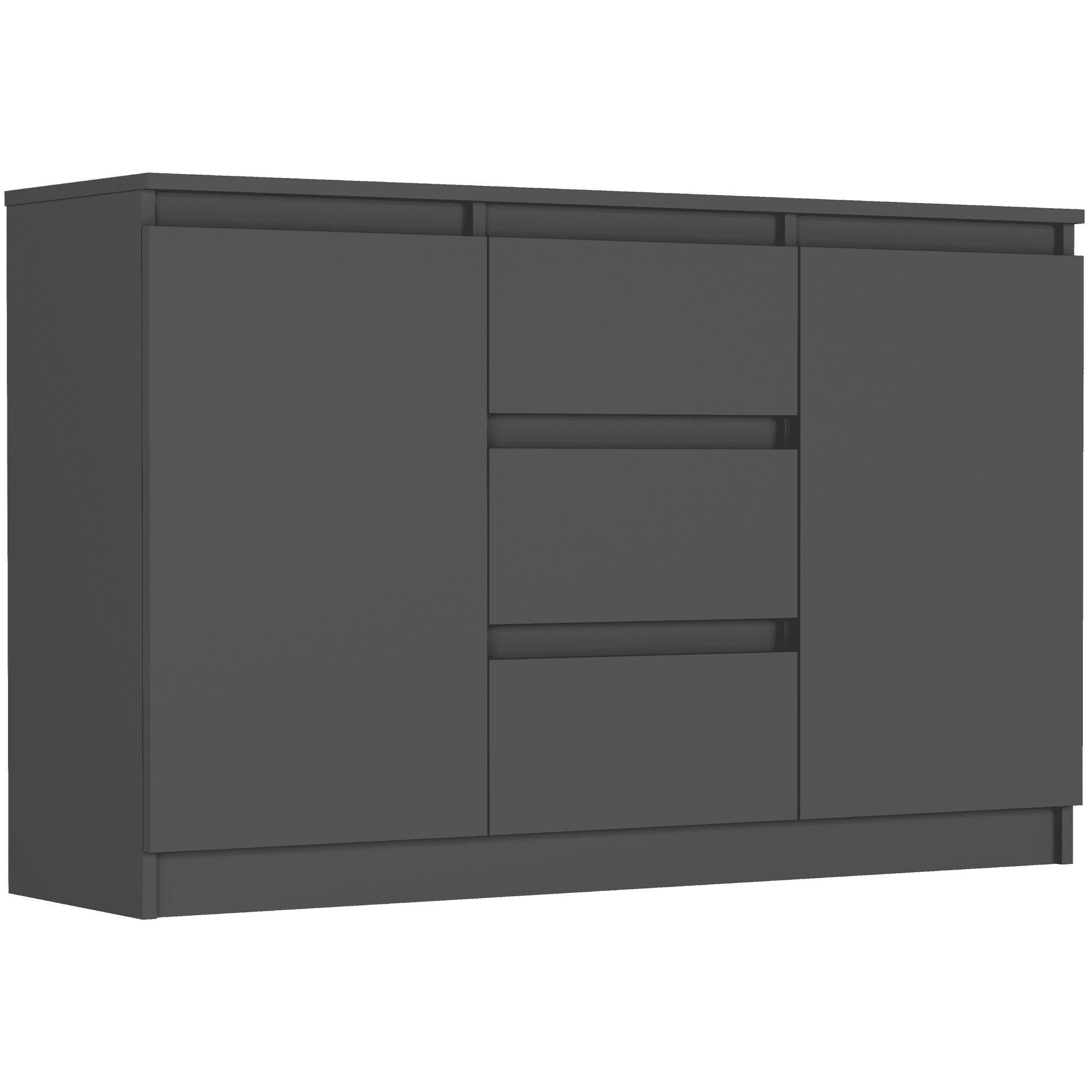 Komoda antracit 120x76x33 cm, 3 zásuvky a 2 dvere, Framire R-120-S3