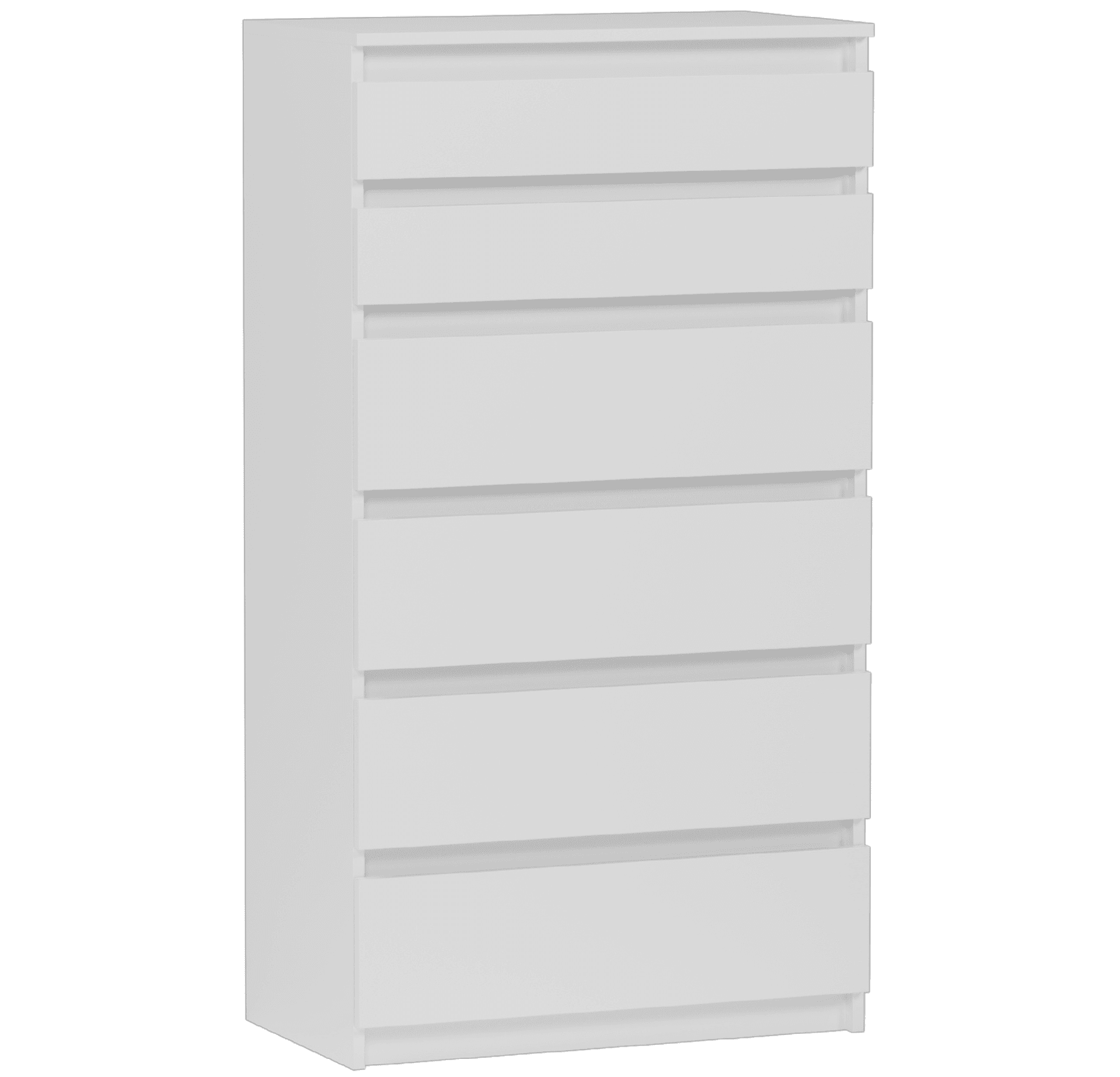 Vysoká komoda do obývacej izby s zásuvkami biela 70 x 40 x 128 cm - Modern R6