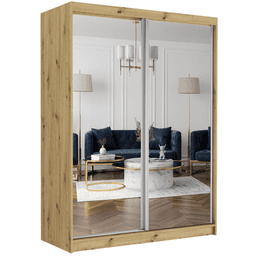 Posuvná skriňa Rivano II 150 cm artisan s 2 zrkadlami 2-dverová