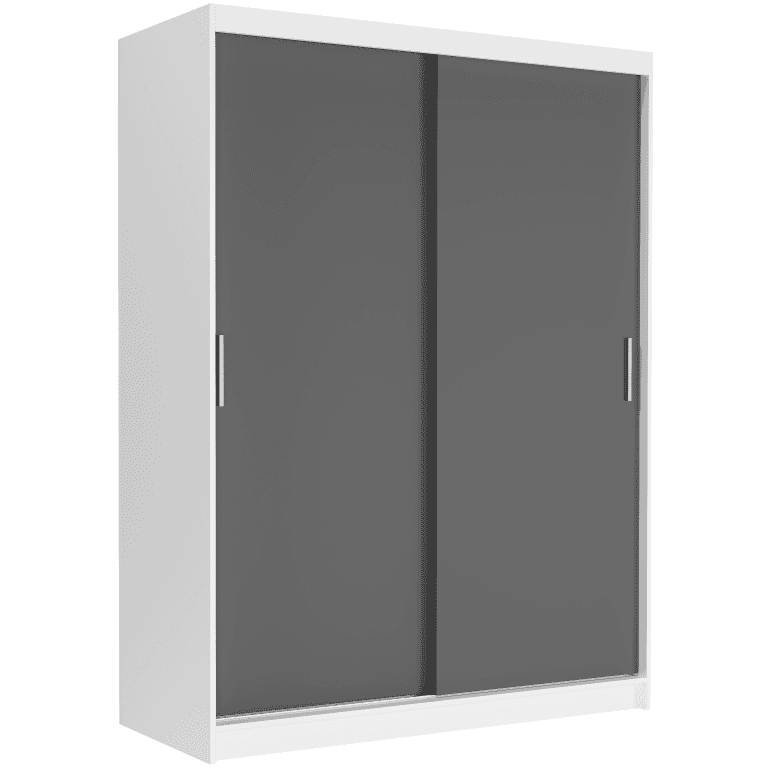 Posuvná skriňa Rivano III 150 cm biela 2-dverová antracit