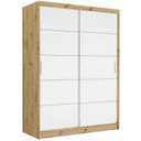 Posuvná skriňa Rivano IV 150 cm artisan 2-dverová biele strieborné priečky