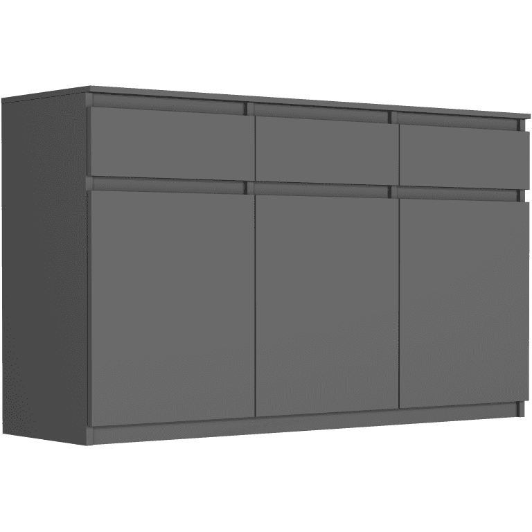 Komoda s policami a zásuvkami antracit 40 x 120 cm - S3