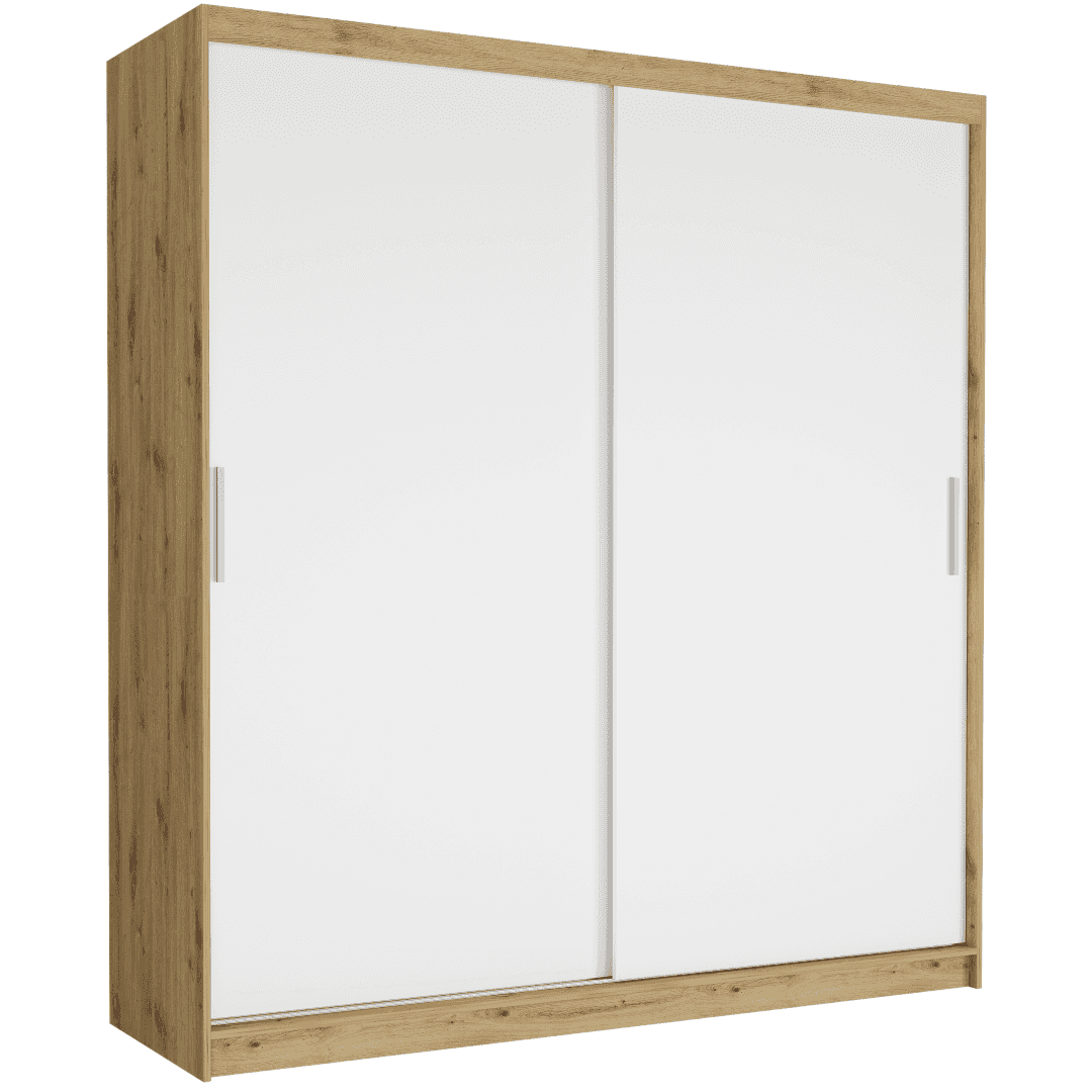 Posuvná skriňa Tivaro VI 203 cm artisan 2-dverová biela