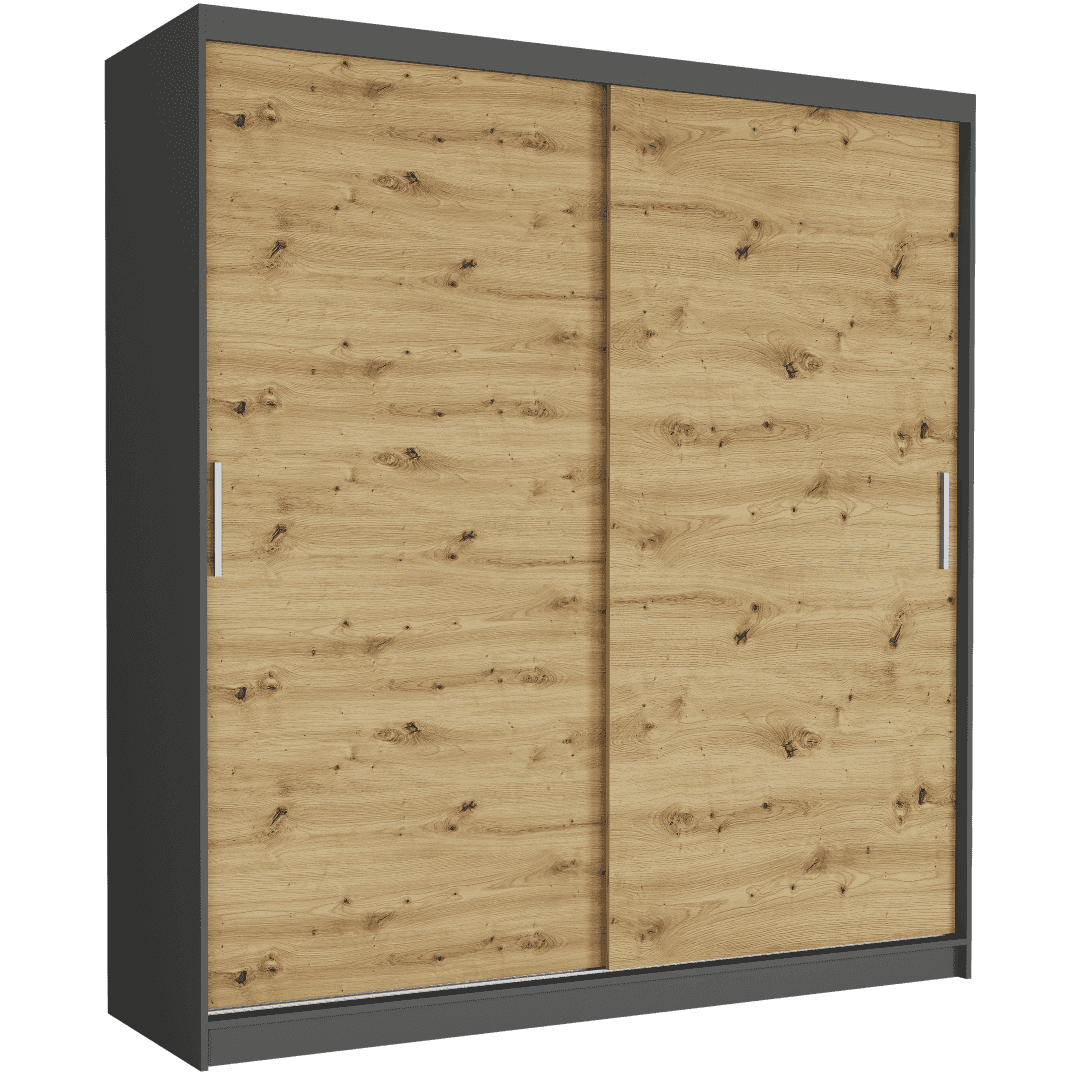 Posuvná skriňa Tivaro VI 203 cm čierna 2-dverová artisan