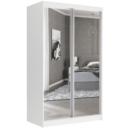 Posuvná skriňa Vega II 120 cm biela s 2 zrkadlami 2-dverová