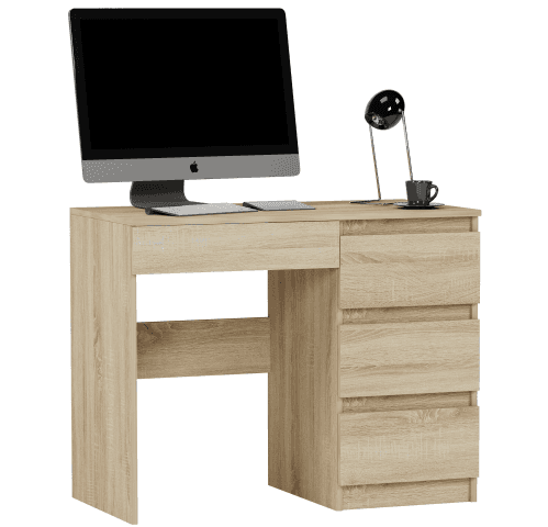 Písací stôl s pravými zásuvkami Sonoma 90 x 50 cm Modern N34 – video produktu