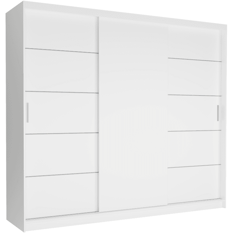 Biela trojdverová posuvná skriňa 250 x 218 x 60 cm - Norvio III
