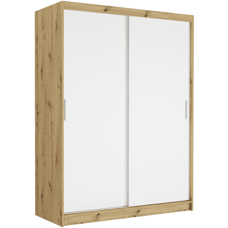 Posuvná skriňa Rivano III 150 cm artisan 2-dverová biela