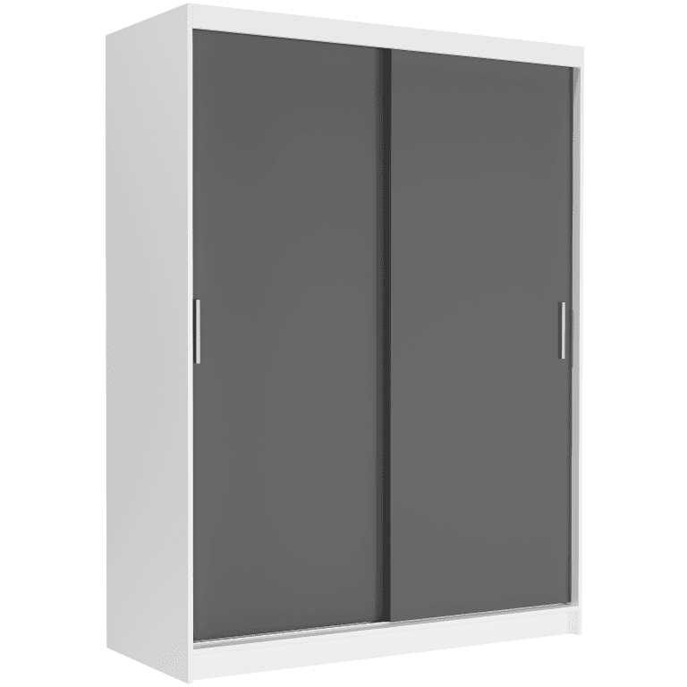 Posuvná skriňa Rivano III 150 cm biela 2-dverová antracit