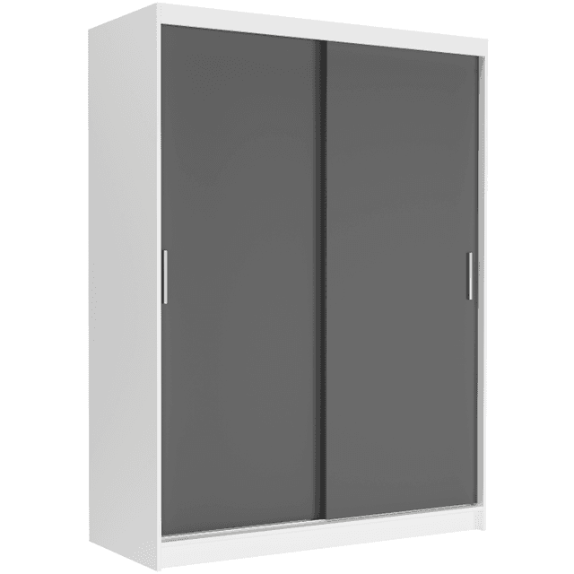 Posuvná skriňa Rivano III 150 cm biela 2-dverová antracit