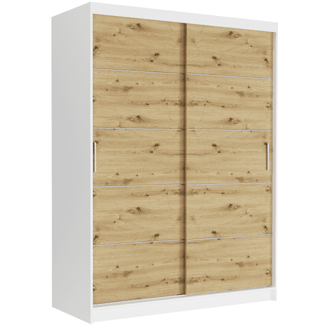 Posuvná skriňa Rivano IV 150 cm biela 2-dverová artisan strieborné priečky