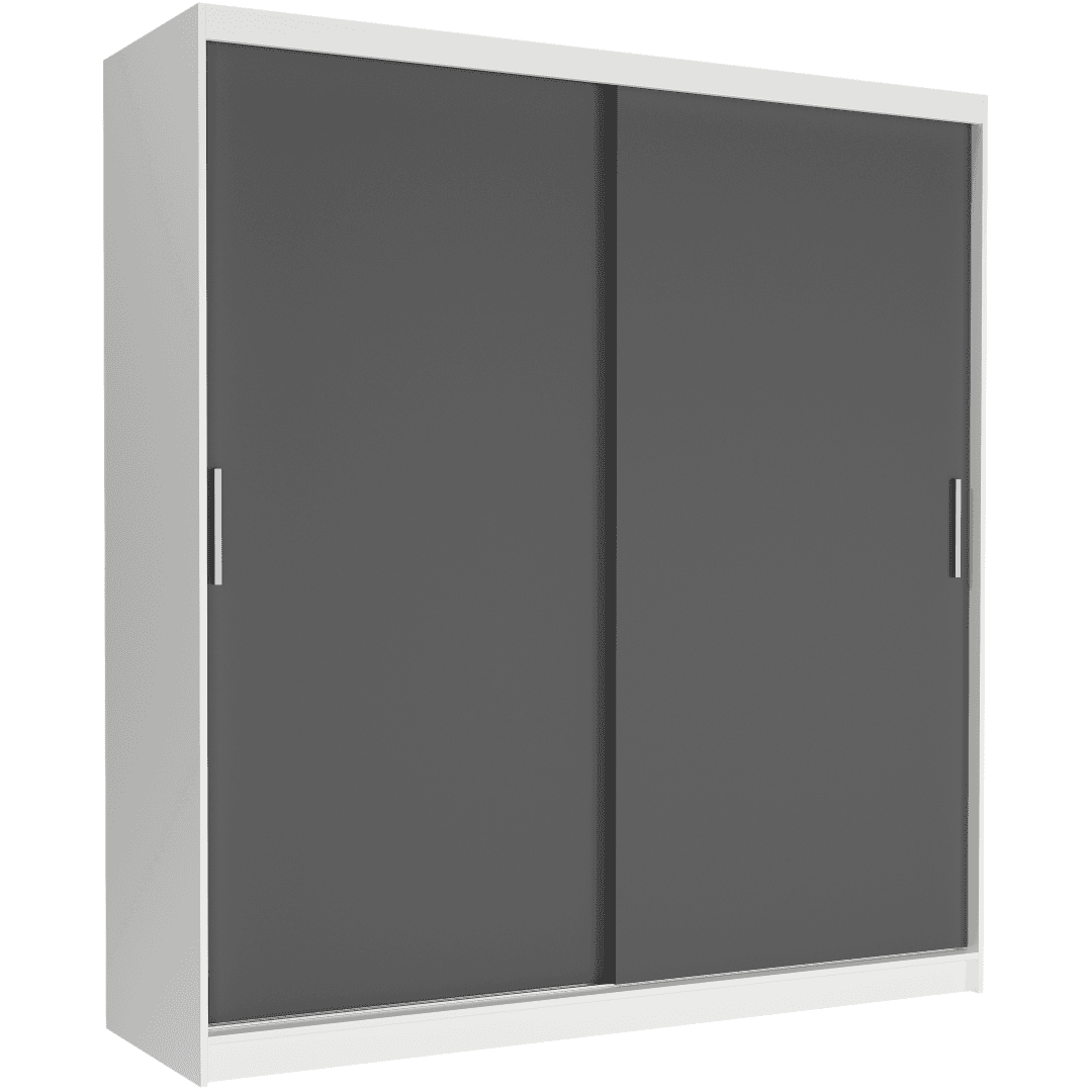 Posuvná skriňa Tivaro VI 203 cm biela 2-dverová antracit