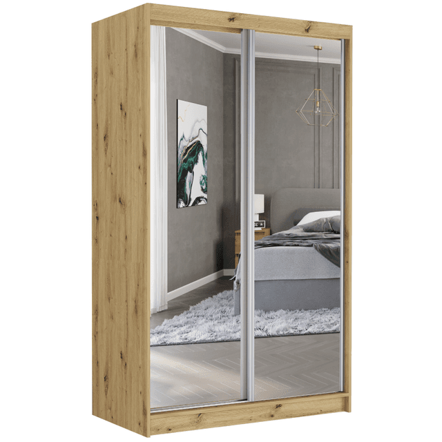 Posuvná skriňa Vega II 120 cm artisan s 2 zrkadlami 2-dverová