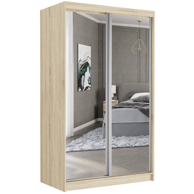 Posuvná skriňa Vega II 120 cm sonoma s 2 zrkadlami 2-dverová