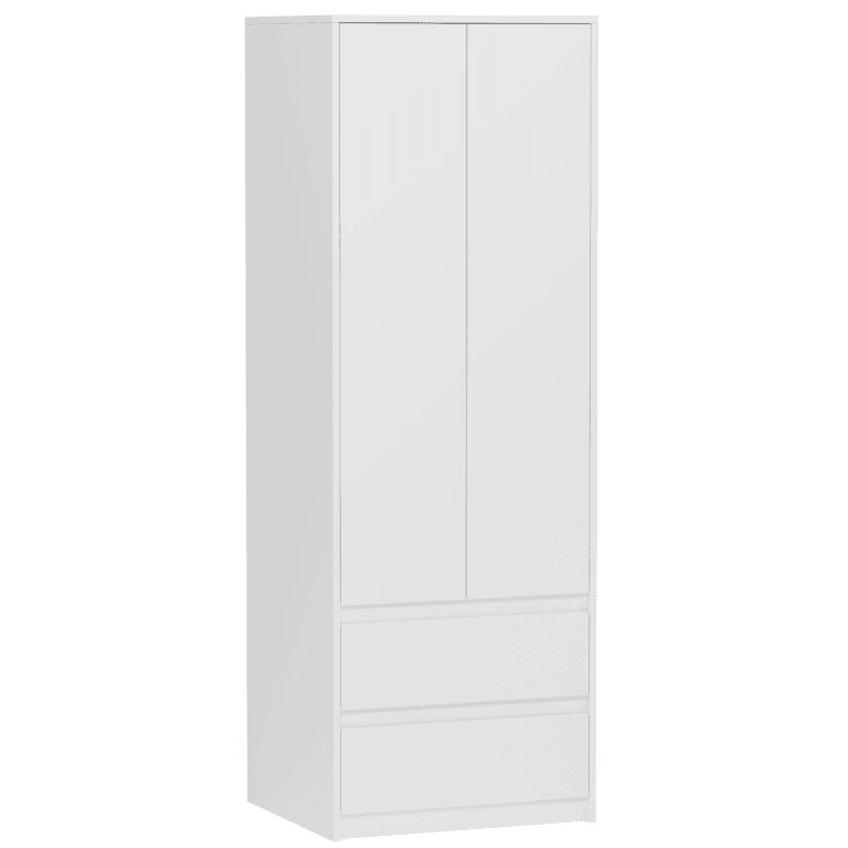 Dvojdverová skriňa s zásuvkami biela 180 x 63 cm Modern B6 – fotografia 1