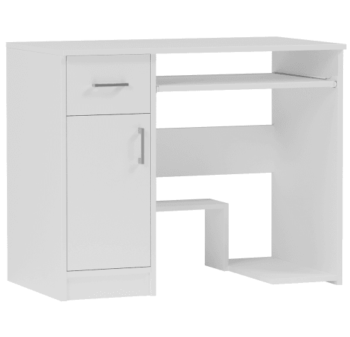 Malý biely počítačový stôl ľavý 90 x 50 cm modern N10 – fotografia 1