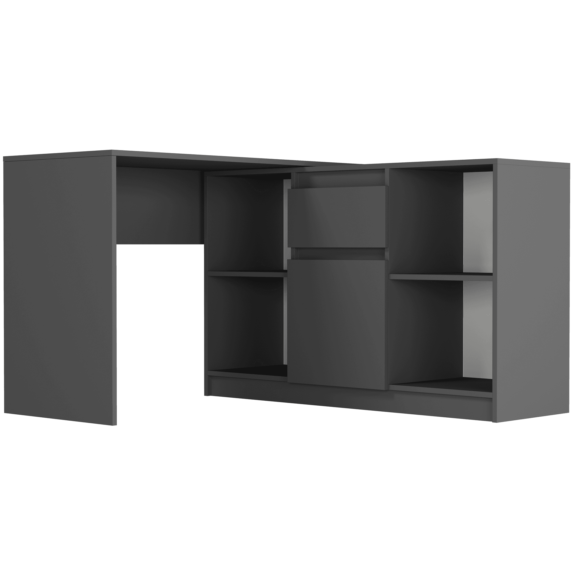Rohový stôl pravý antracit 120 x 120 cm Modern N14 – fotografia 1