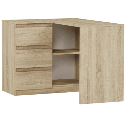 Rohový stôl ľavý so zásuvkami Sonoma 112 x 87 cm Modern N4L – fotografia 1