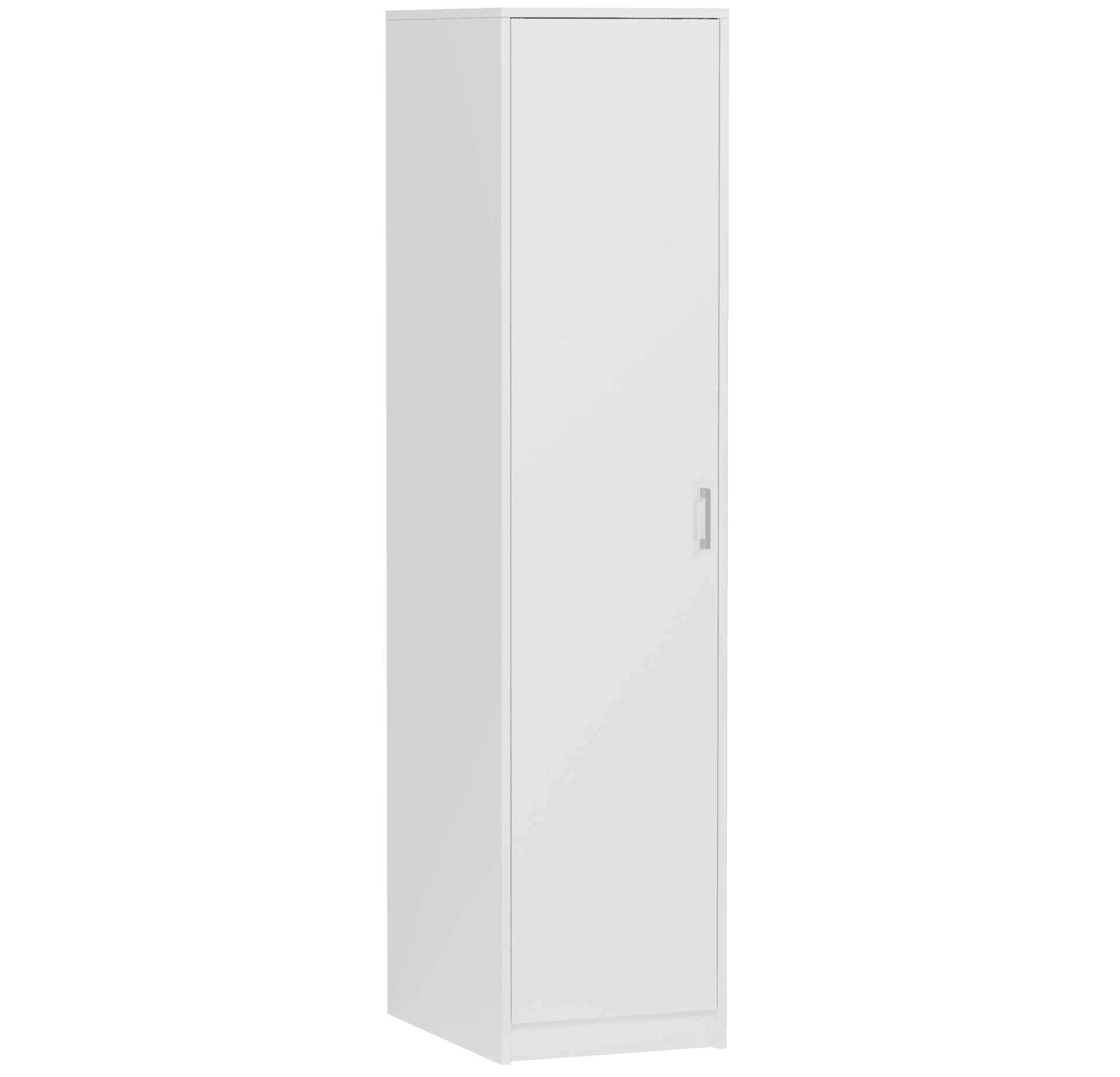 Úzka skriňa s vešiakmi a policou biela 42 x 55 x 180 cm - Modern U42 – fotografia 1