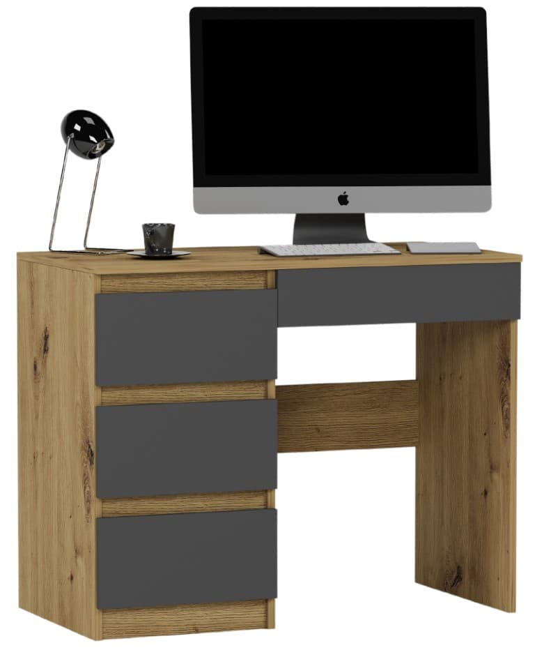 Malý stôl s zásuvkami ľavý Artisan Mix Antracit 90 x 50 cm - Modern N34 – video produktu