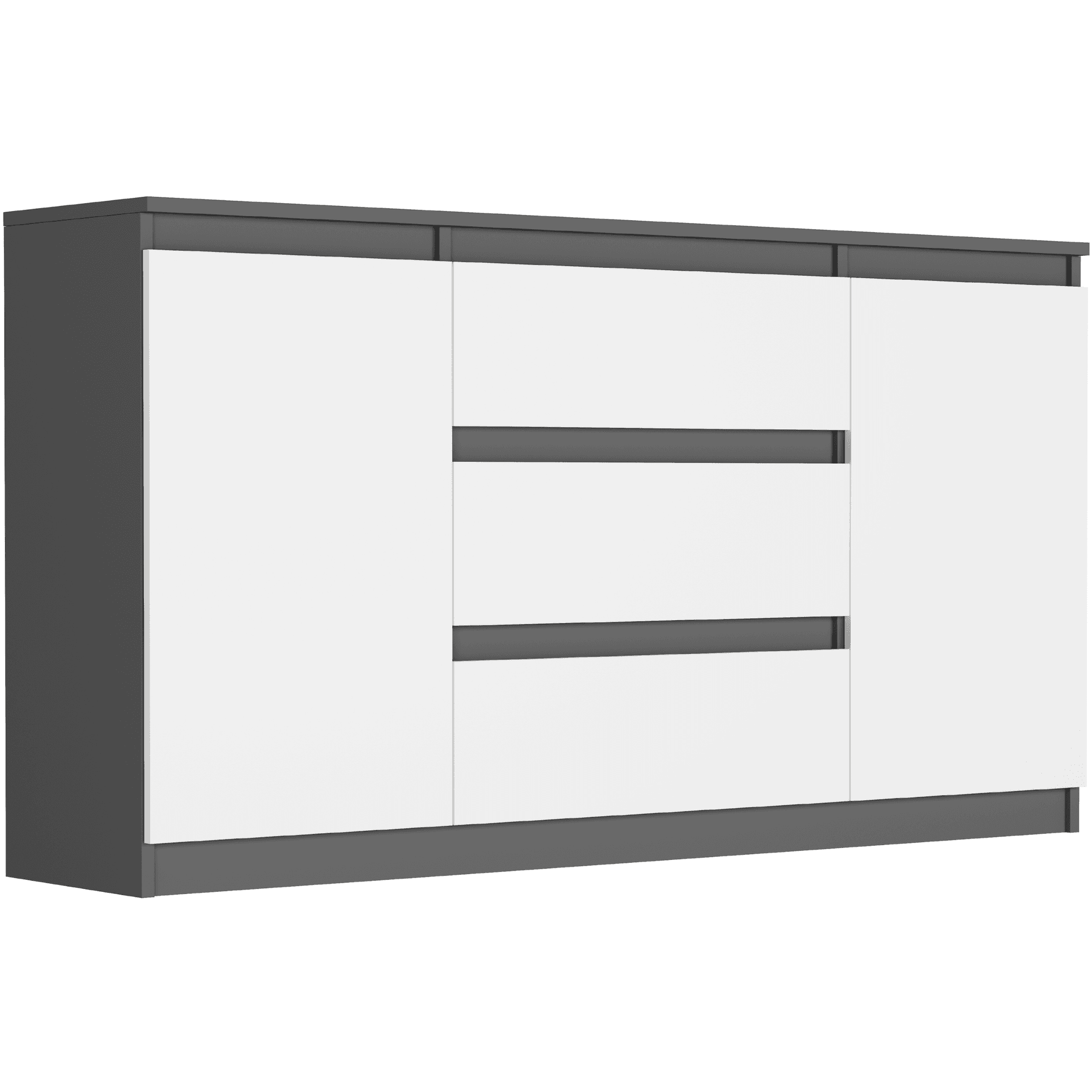 Komoda so zásuvkami a skriňami - Antracit Mix - 140 x 40 x 76 cm - Modern R140S3 – video produktu